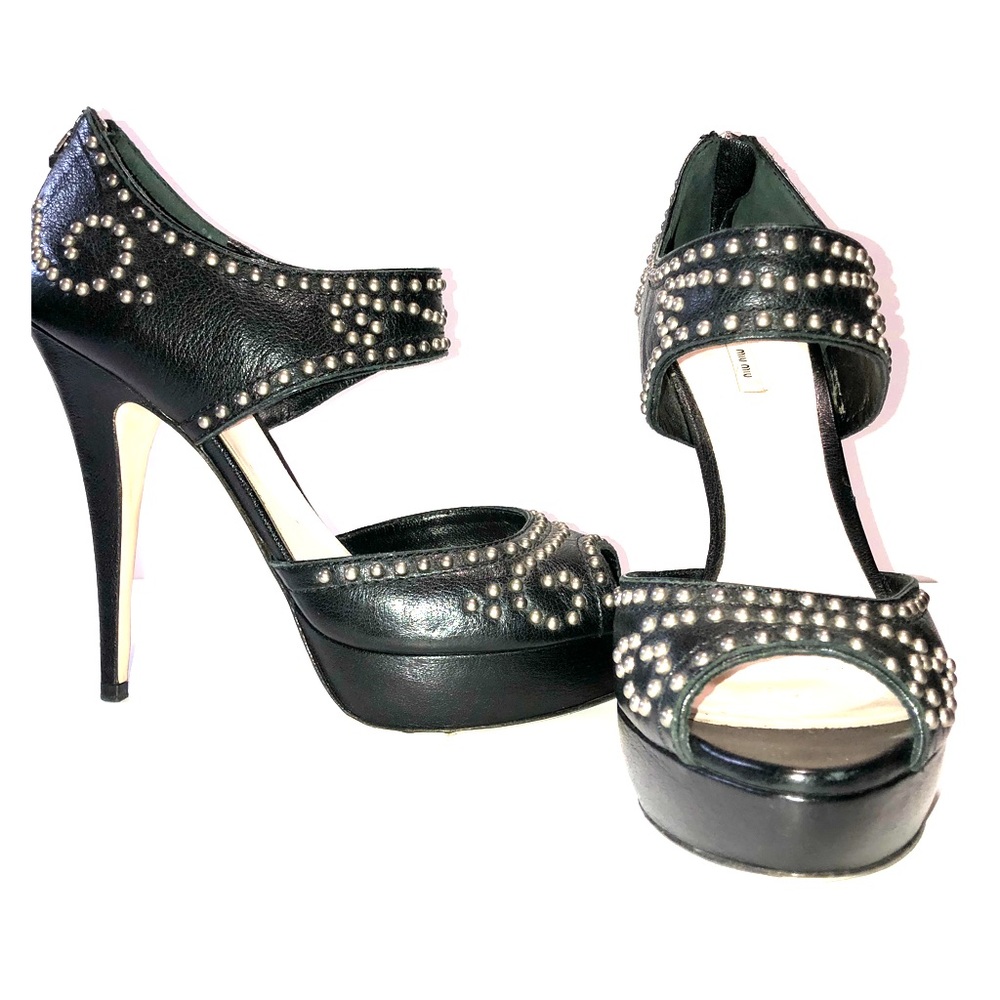 Authentic Miu Miu leather heels.